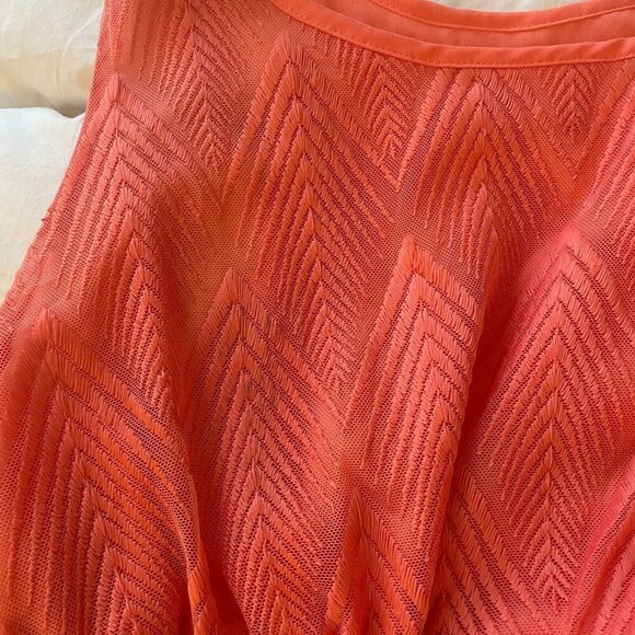 ZAC & RACHEL Woman Art Deco Top Size 3X Plus Guava Pink Sheer Flowy NWT- Defect - Picture 13 of 15